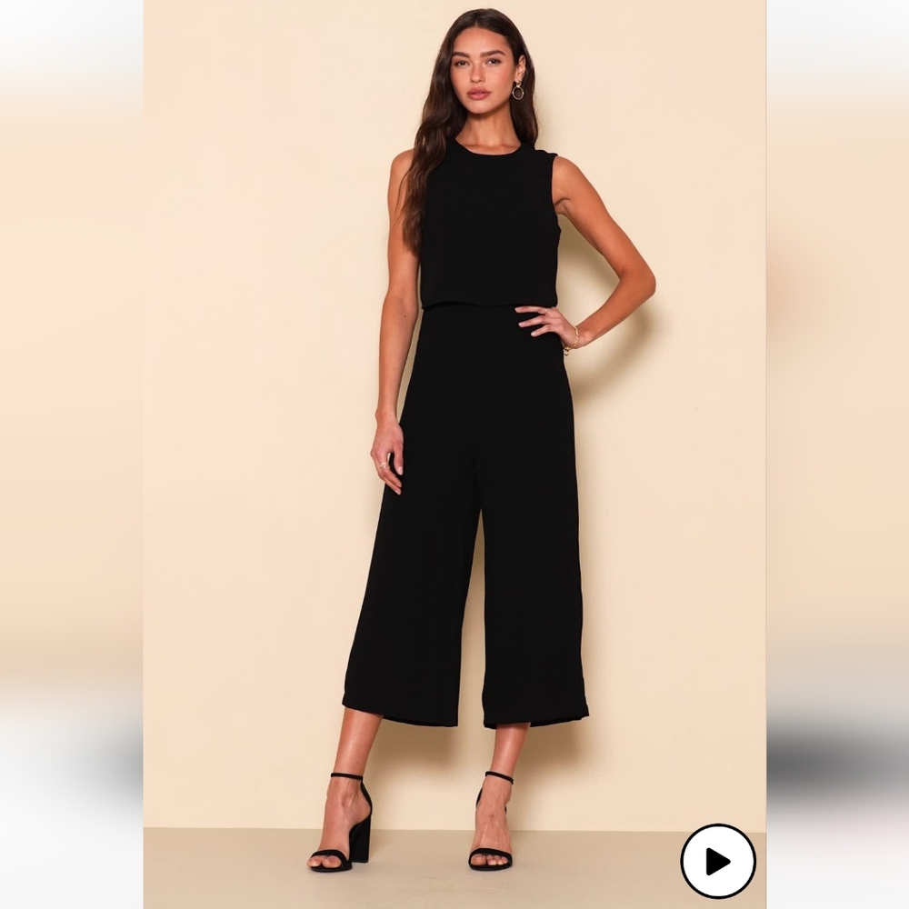Lulus Sleeveless Black Jumpsuit